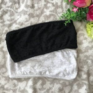Nordstrom Black & White Lace Bandeau Bralette